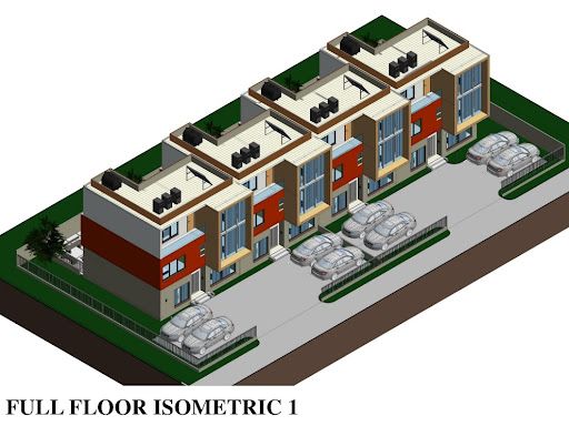 Isometric view of a 4-unit block